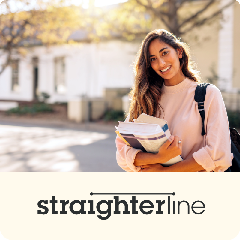 Woman holding books with bookbag in sunshine